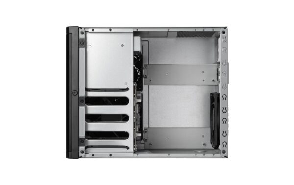 SilverStone NAS SST-CS240, ohne Netzteil Alu-Gehäuse schwarz, 211x285x360mm (BxHxT)