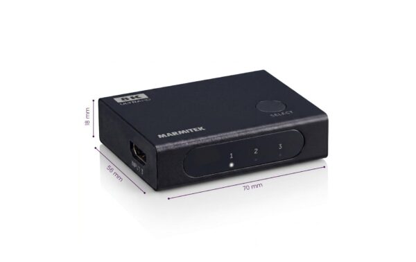 2202333_8 - Mediatech Marmitek Connect 730 3-Port 8K 60 Hz 4K 165 Hz Schwarz
