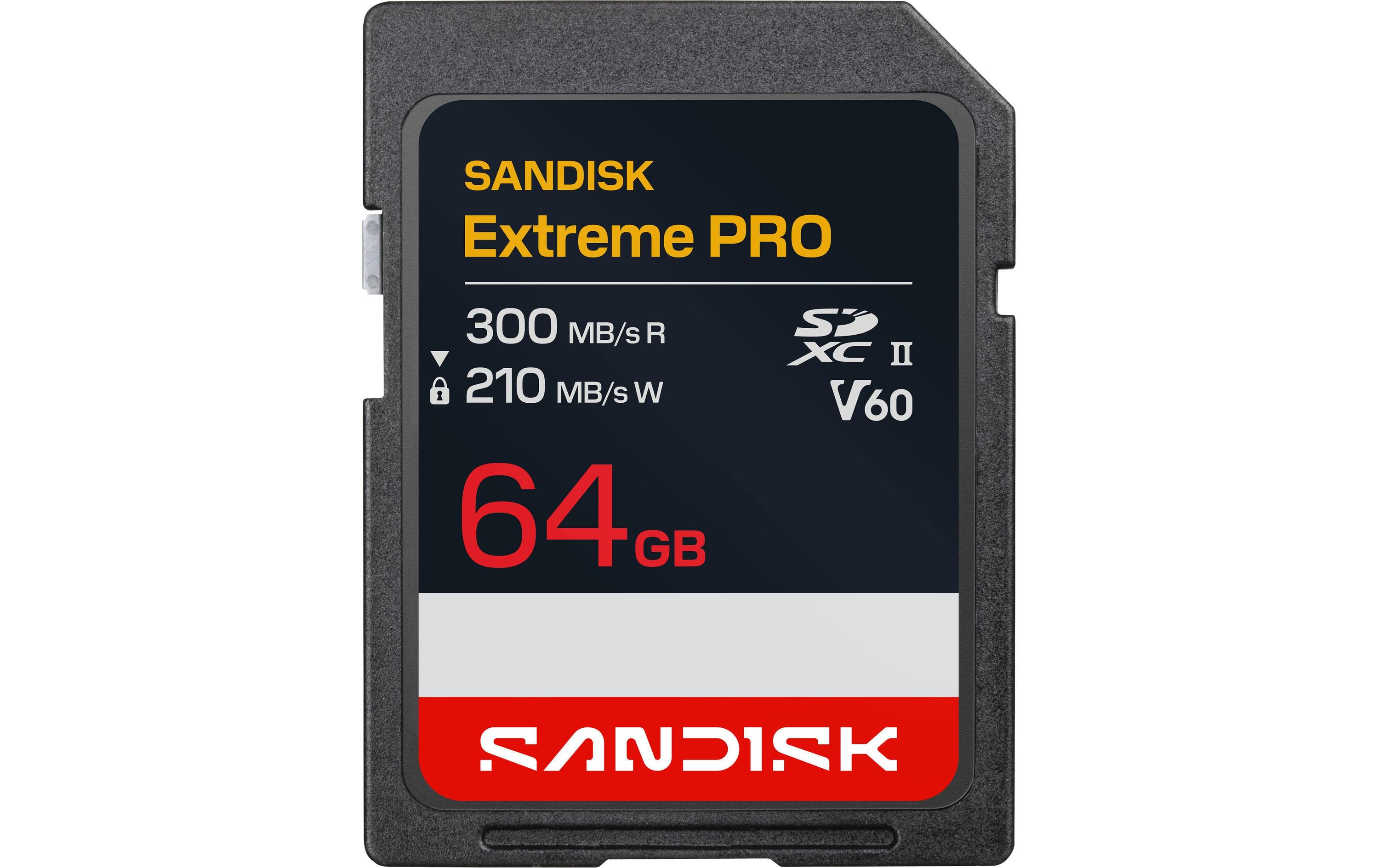 2203156 - Mediatech SanDisk SDXC Card Extreme PRO 300 64GB lesen 300MB/sec, schreiben 210MB/s kaufen Schweiz | Mediatech.ch
