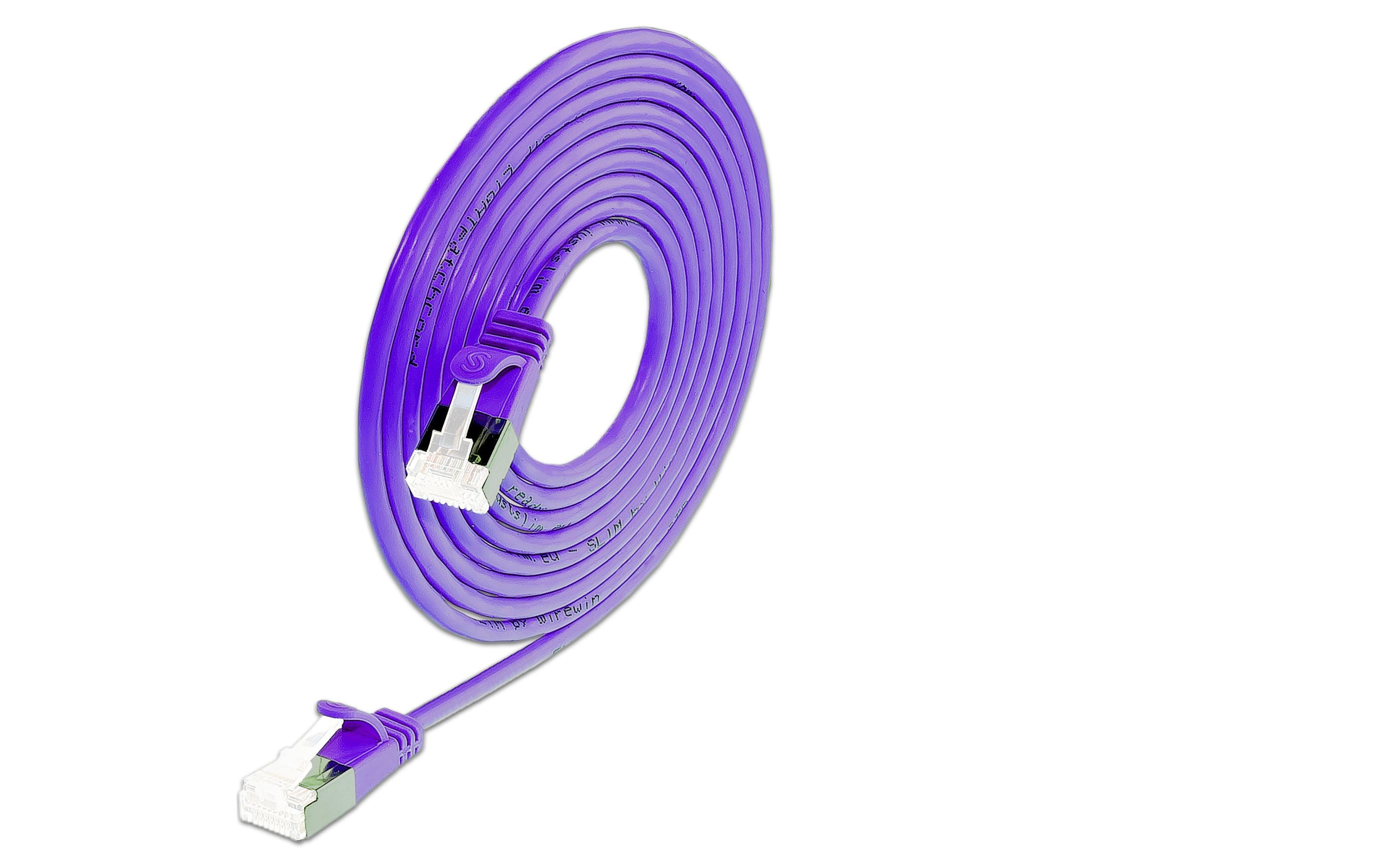 SLIM Slimpatchkabel 1.5m, Violet, Cat.6A U/FTP, LSOH, Klinke nicht brechbar, 3.8mm kaufen Schweiz | Mediatech.ch