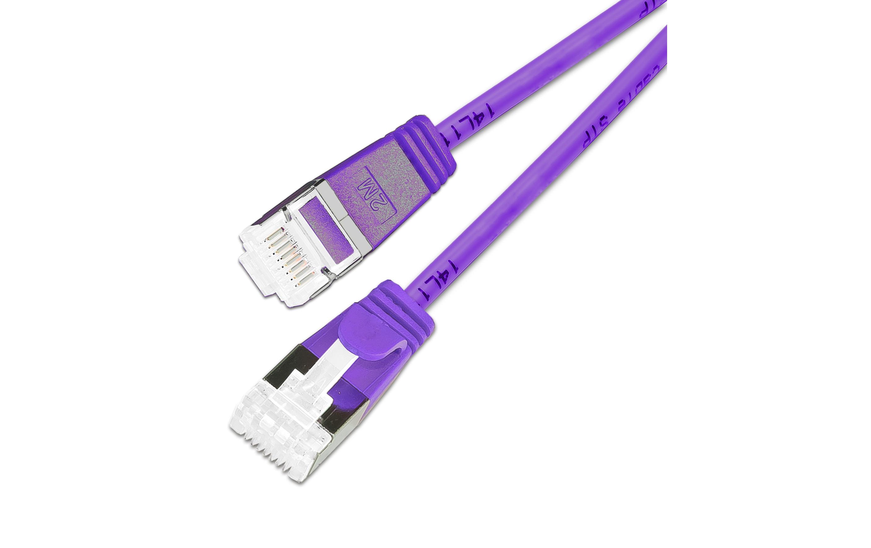 2205409_1 - Mediatech SLIM Patchkabel: 10cm, violet, 50-Pack Cat 6A, U/FTP, 0.1 m, Violet, 50-Pack