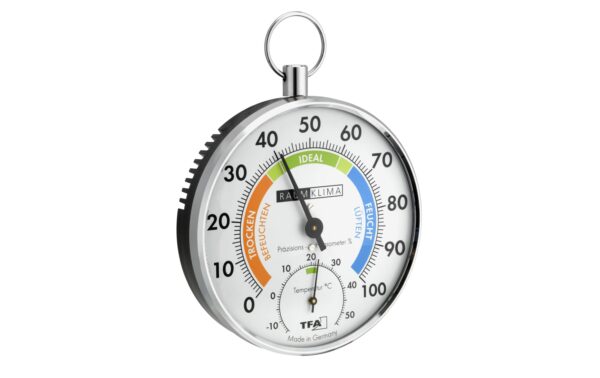 TFA Dostmann TFA Thermo-Hygrometer, Haar-Synthetik mit farbigen Komfortzonen, verchromt kaufen | Mediatech.ch