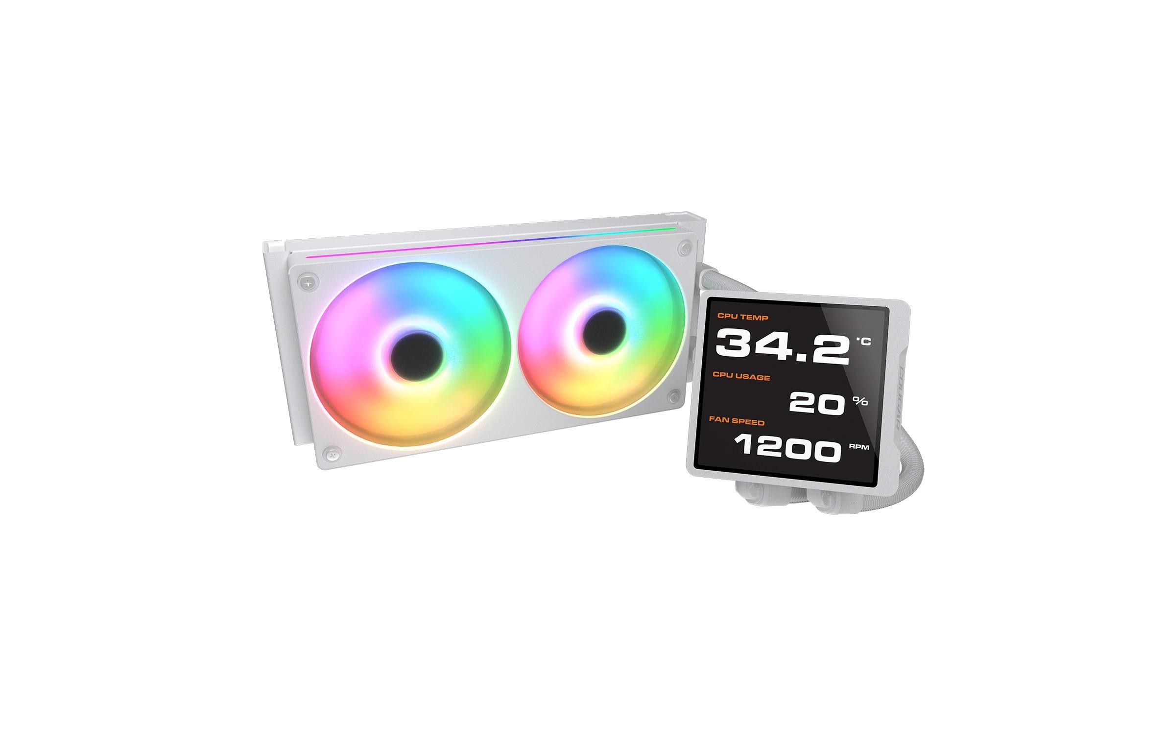 2208869_3 - Mediatech Cougar Wasserk.Poseidon Vistek Pro 240 ARGB, Weiss
