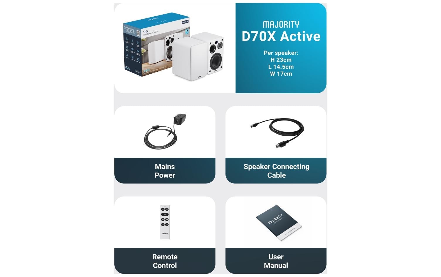 2210592_5 - Mediatech Majority D70X Aktiv, Weiss