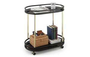 Relaxdays Servierwagen mit 2 Glasablagen Masse H x B x T: ca. 77, 5 x 72 x 42 cm kaufen Schweiz | Mediatech.ch