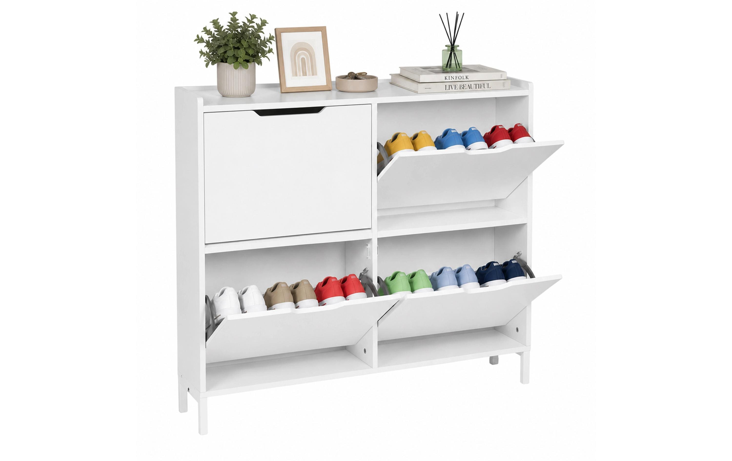 2211774 - Mediatech Relaxdays Schuhkipper mit 4 Fächern Masse H x B x T: ca. 90 x 100 x 19 cm kaufen Schweiz | Mediatech.ch