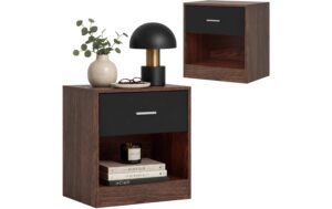 Relaxdays Beistelltisch mit Schublade 2er Set H x B x T: ca. 41 x 39 x 28 cm, Braun/Sch. kaufen Schweiz | Mediatech.ch