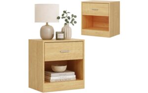 Relaxdays Beistelltisch mit Schublade 2er Set H x B x T: ca. 41 x 39 x 28 cm, Hellbraun kaufen Schweiz | Mediatech.ch
