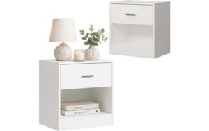 Relaxdays Beistelltisch mit Schublade 2er Set H x B x T: ca. 41 x 39 x 28 cm, Weiss kaufen Schweiz | Mediatech.ch