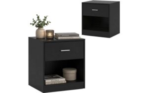 Relaxdays Beistelltisch mit Schublade 2er Set H x B x T: ca. 41 x 39 x 28 cm, Schwarz kaufen Schweiz | Mediatech.ch