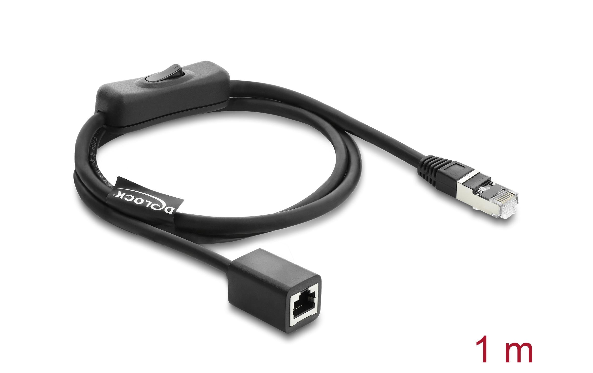 Delock RJ45 Kabel Stecker zu Buchse, mit Schalter, Cat.6 kaufen Schweiz | Mediatech.ch