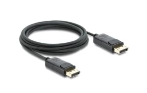 Delock DisplayPort Kabel Koaxial, 8K, 60 Hz, Geflechtmantel, 1 m