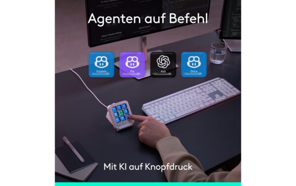 Logitech MX Creative Console pale grey programmierbare Konsole für Entwickler