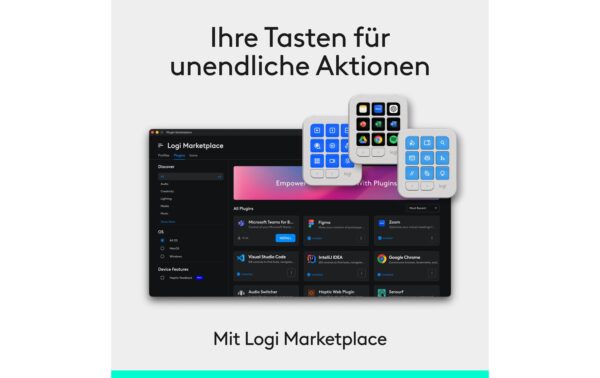 Logitech MX Creative Console pale grey programmierbare Konsole für Entwickler