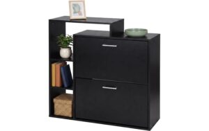 Relaxdays Schuhschrank mit 2 Klappen Schwarz kaufen Schweiz | Mediatech.ch