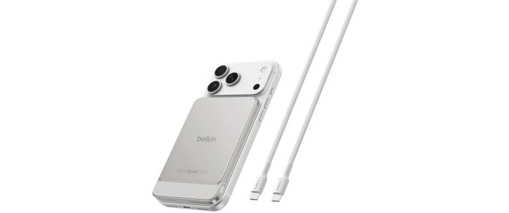 2227635_2 - Mediatech BELKIN UltraCharge Pro Slim PB 5K, Sand Magnetisch, 15W, PD20W, Display