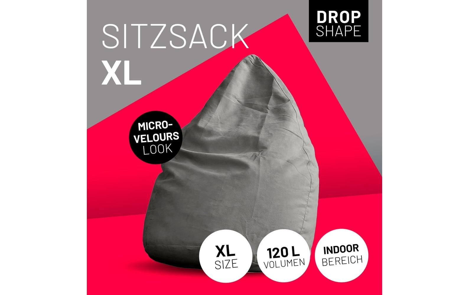 2232706_1 - Mediatech Lumaland Sitzsack In-& Outdoor 120l grau Waschbar