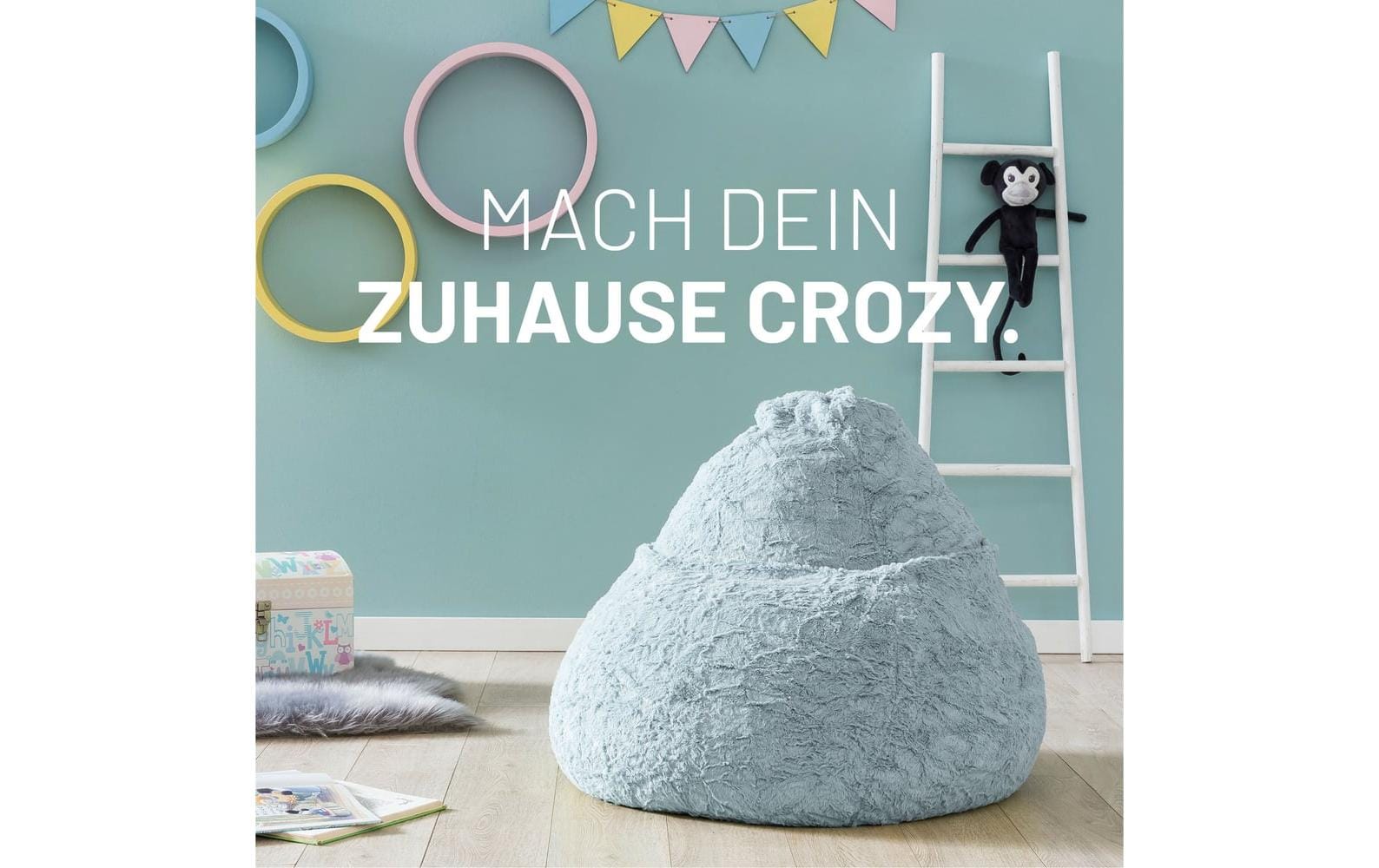 2232723_1 - Mediatech Lumaland Sitzsack Fluffy 120l pastellblau Waschbar