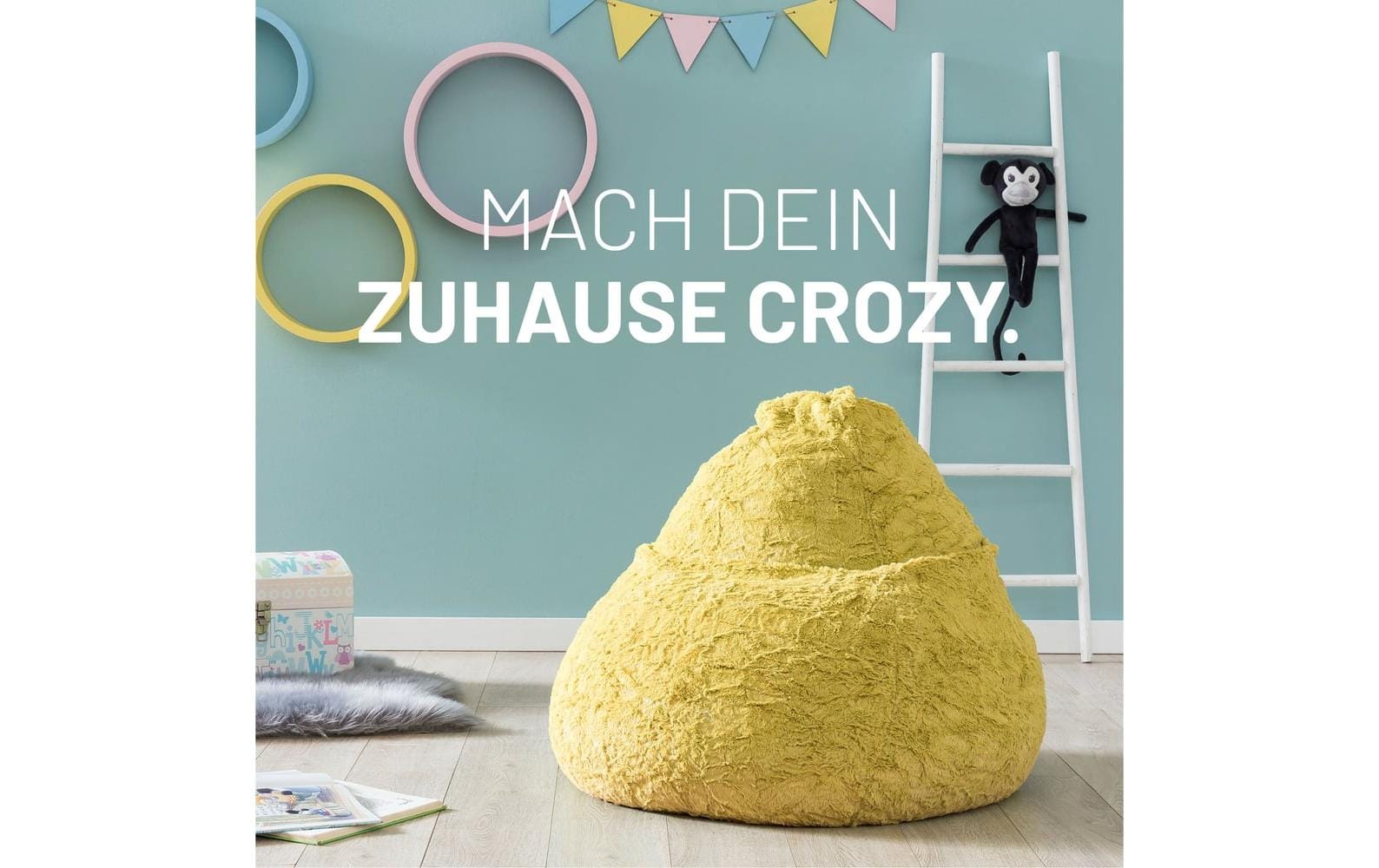 2232724_1 - Mediatech Lumaland Sitzsack Fluffy 120l gelb Waschbar