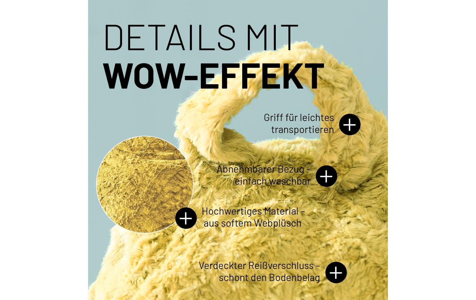 2232724_3 - Mediatech Lumaland Sitzsack Fluffy 120l gelb Waschbar