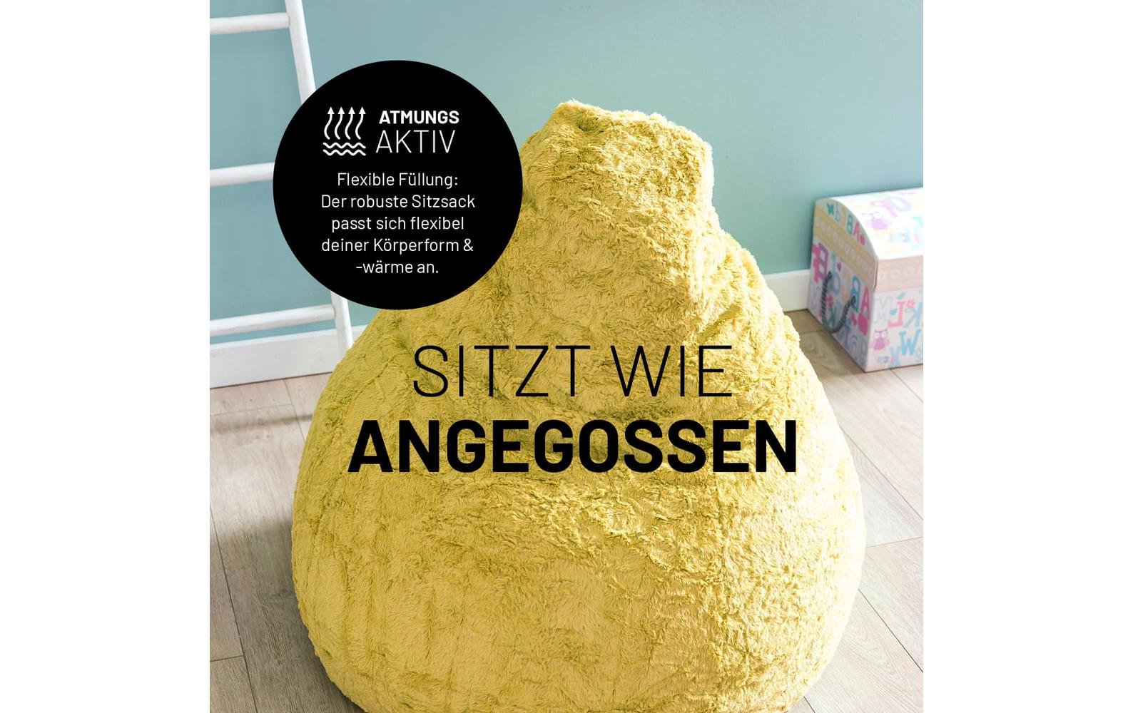 2232724_4 - Mediatech Lumaland Sitzsack Fluffy 120l gelb Waschbar
