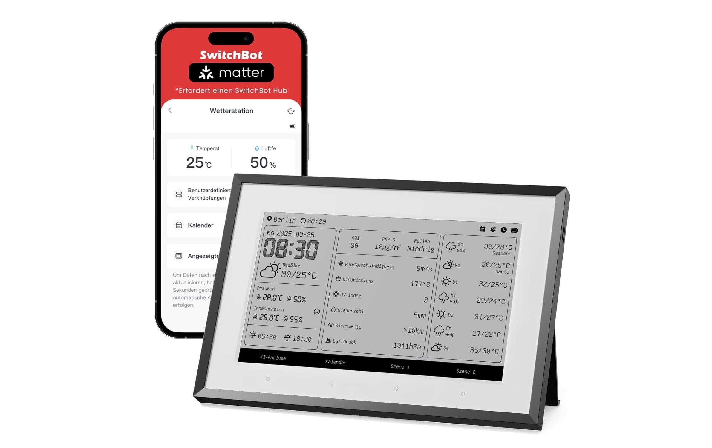 Switchbot E-Ink-Home-Dashboard Digital Schwarz kaufen Schweiz | Mediatech.ch