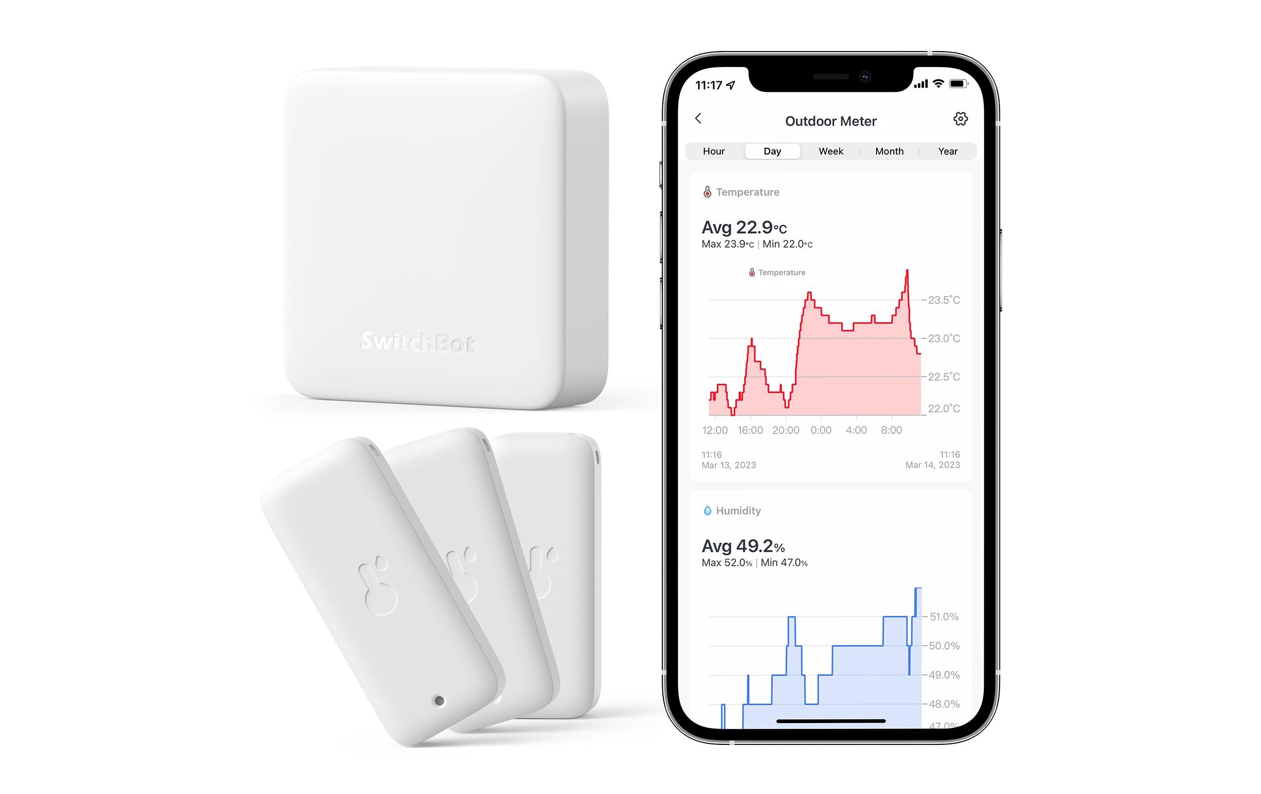 Switchbot Thermo- & Hygrometer mit Hub Mini 3er Pack