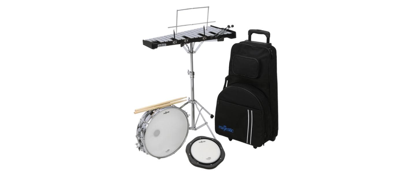 Majestic AK1432DP Glockenspiel/Snare&PP Kit mit Ständer & Trolley