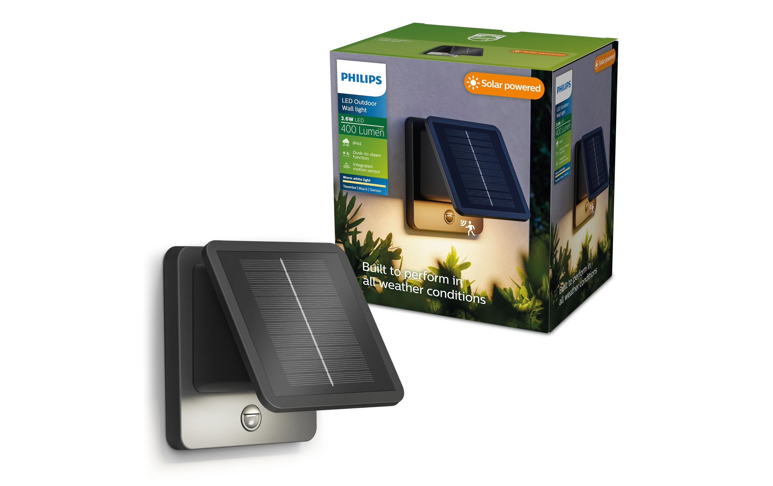 Philips Tavenlor Solar Wandleuchte 2700K, IR, quadratisch, schwarz kaufen Schweiz | Mediatech.ch