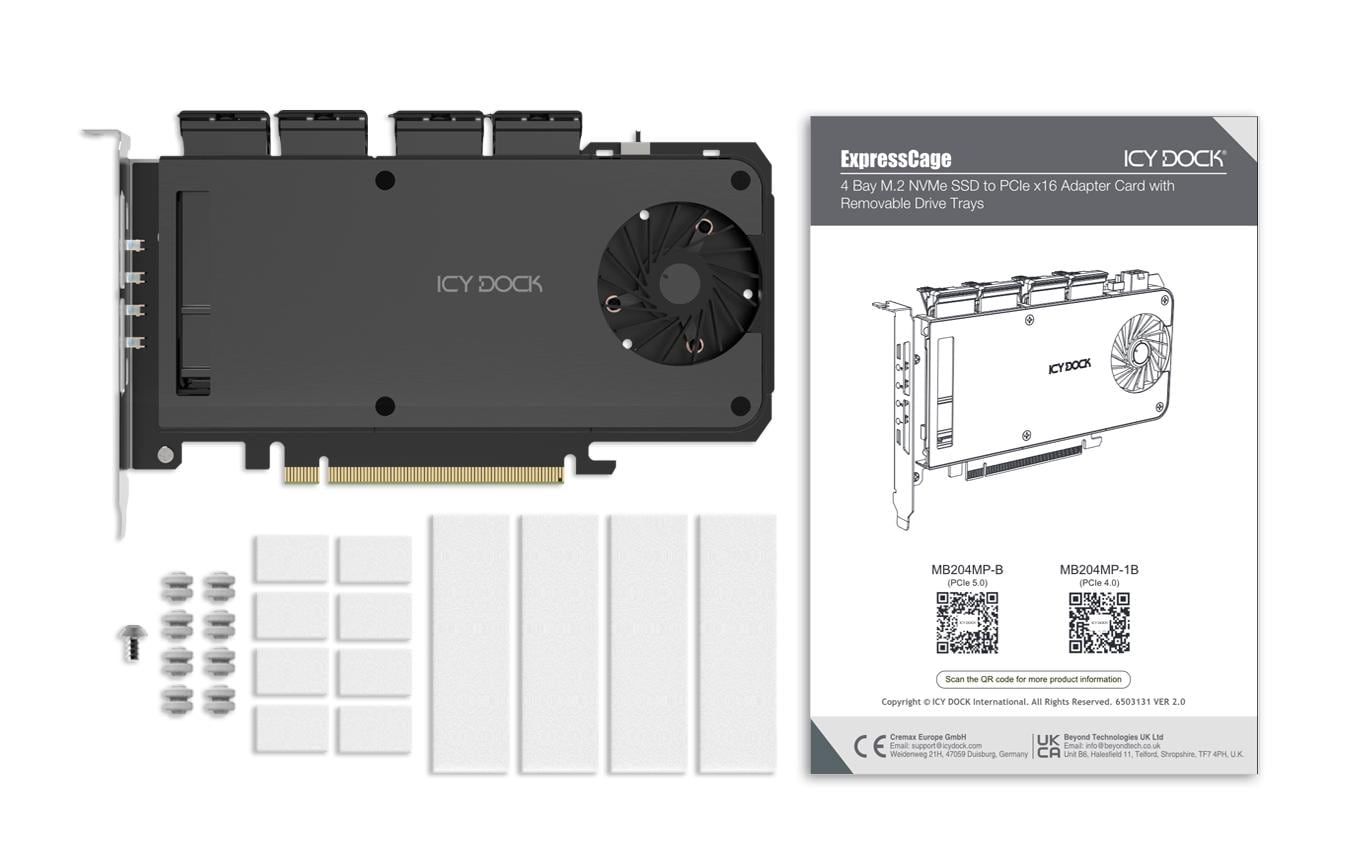 2243322_1 - Mediatech ICY DOCK Wechselrahmen MB204MP-1B Adapterkarte für PCIe Erweiterungsslot