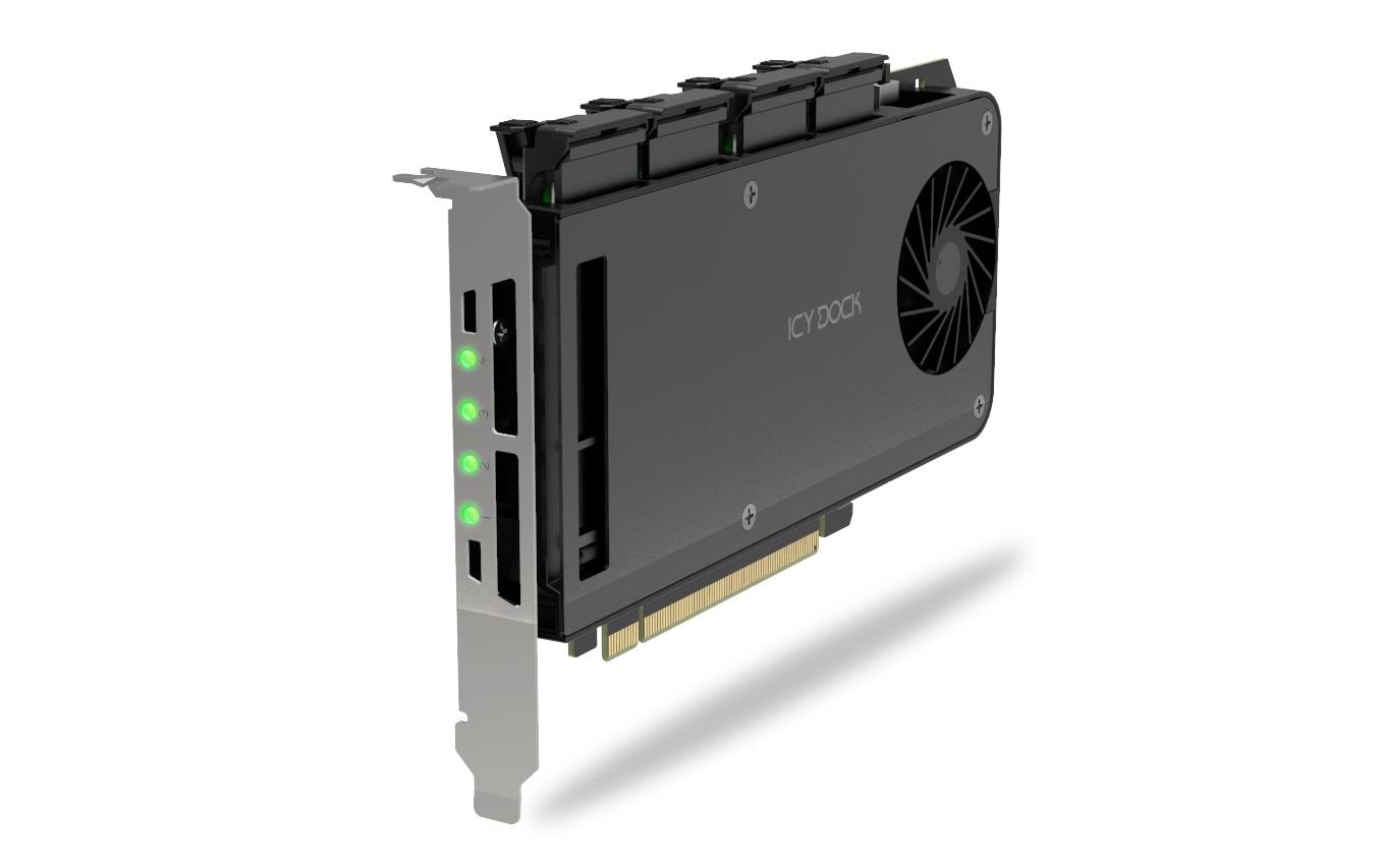 2243322_4 - Mediatech ICY DOCK Wechselrahmen MB204MP-1B Adapterkarte für PCIe Erweiterungsslot