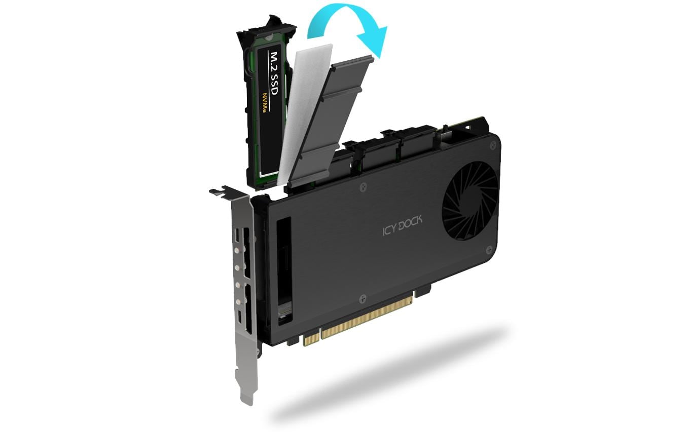 2243322_5 - Mediatech ICY DOCK Wechselrahmen MB204MP-1B Adapterkarte für PCIe Erweiterungsslot