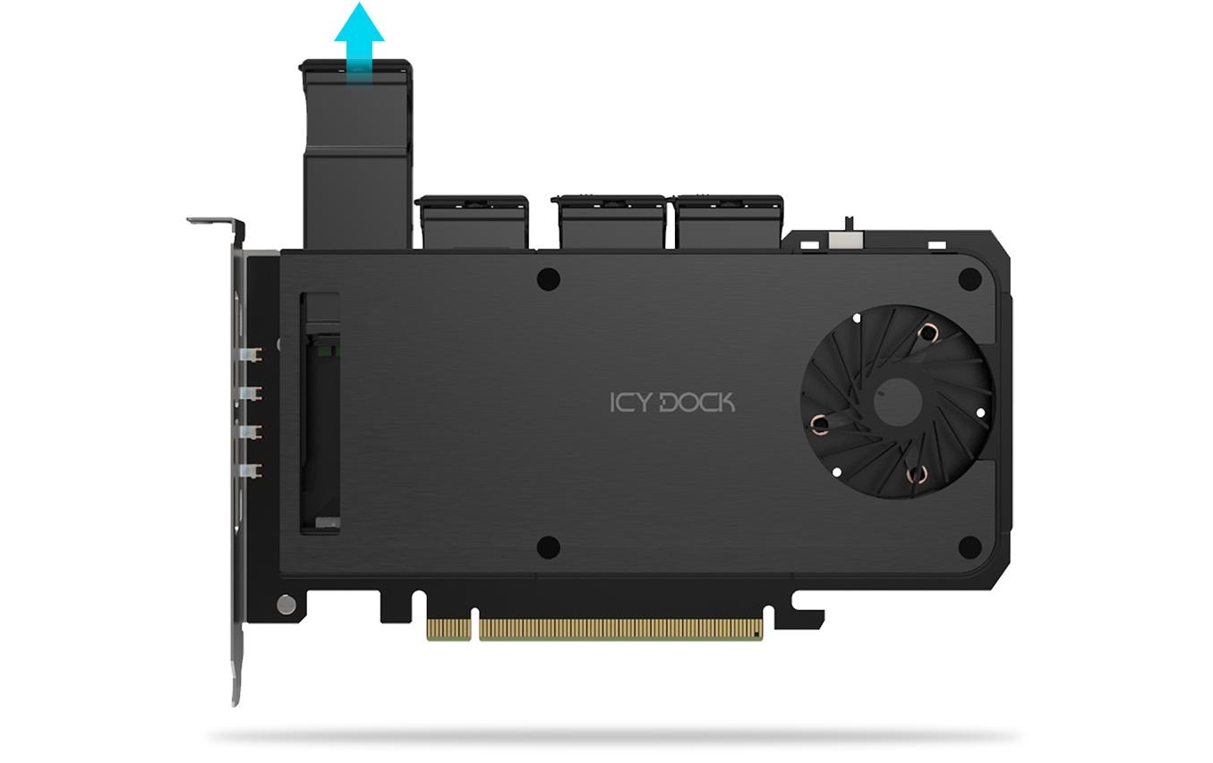 2243322_6 - Mediatech ICY DOCK Wechselrahmen MB204MP-1B Adapterkarte für PCIe Erweiterungsslot