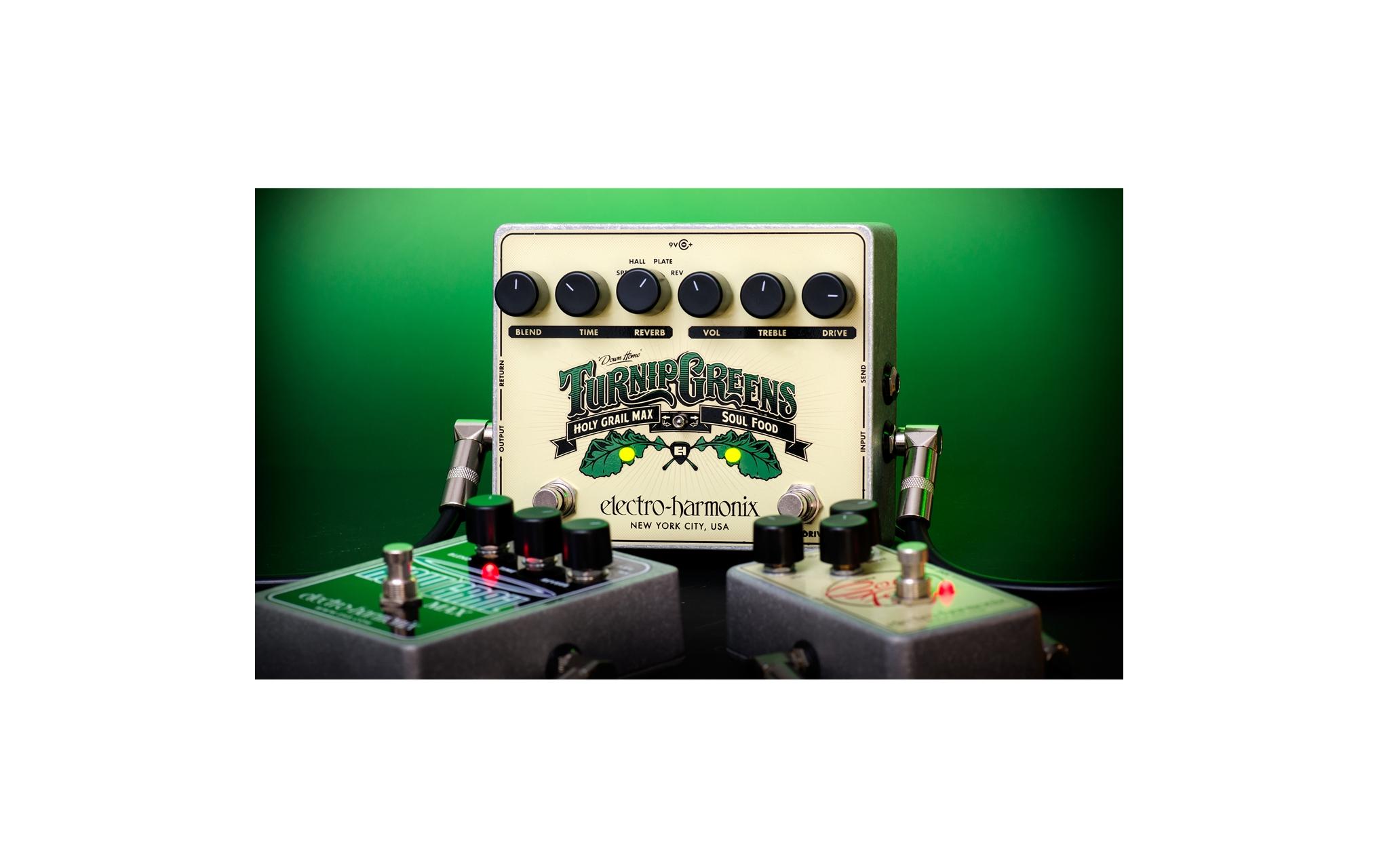2249539_3 - Mediatech Electro-Harmonix Turnip Greens Overdrive / Reverb Multi-Effektpedal