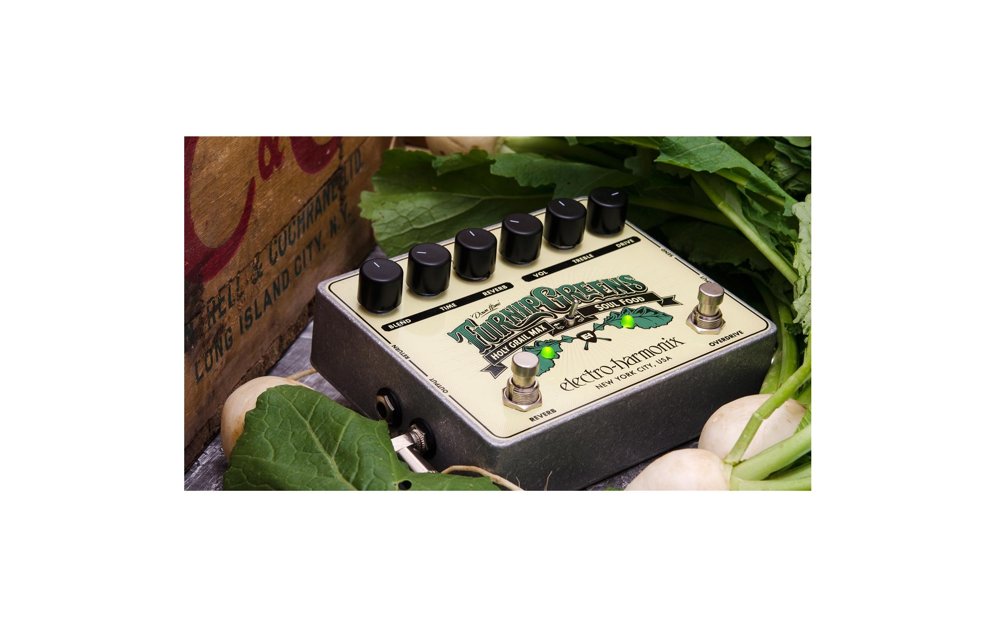 2249539_4 - Mediatech Electro-Harmonix Turnip Greens Overdrive / Reverb Multi-Effektpedal