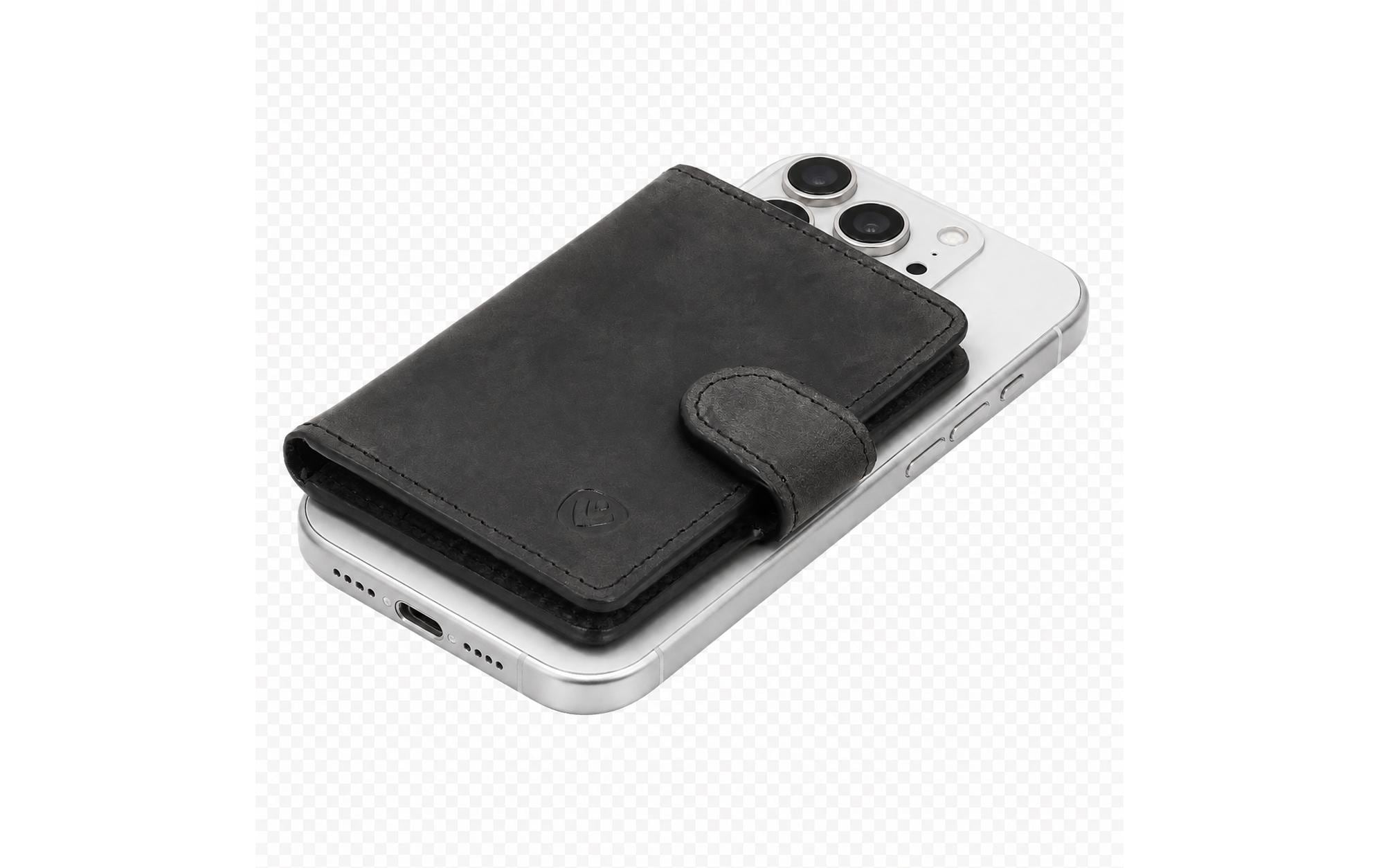 VALENTA Card Wallet Leather MagSafe Vintage Black kaufen Schweiz | Mediatech.ch