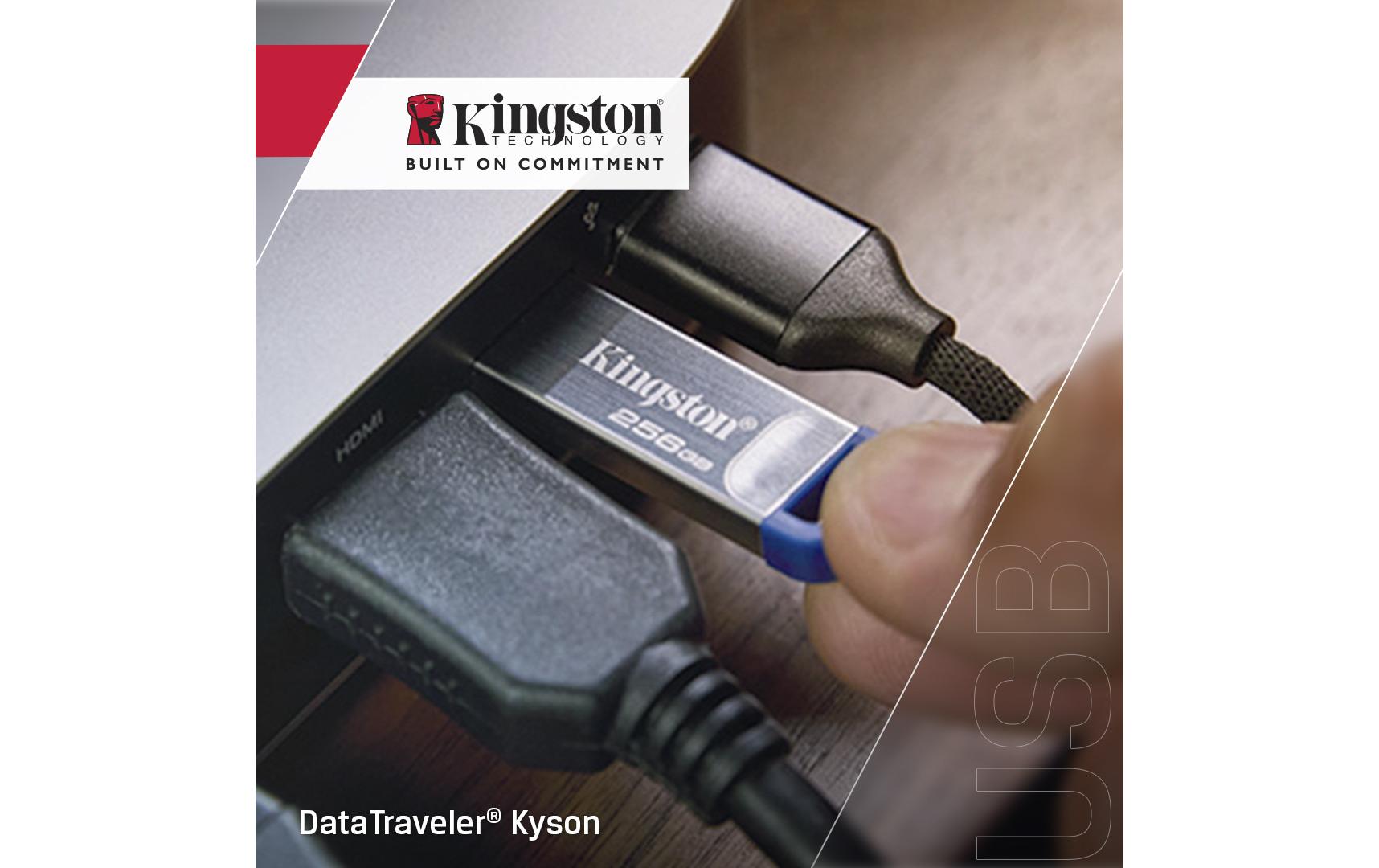 2258051_3 - Mediatech Kingston DataTraveler Kyson 256GB, USB 3.2 220MB/s, mit kappenlosem Metallgehäuse