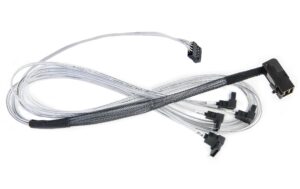 Adaptec HD-SAS Kabel: SFF-8643-4xSATA, 0.8m intern,mit Sideband, alle Stecker gewinkelt