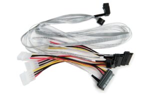Adaptec HD-SAS Kabel: SFF-8643-4xSAS, 0.8m intern,mit Sideband, mit Molex Power,90Grad