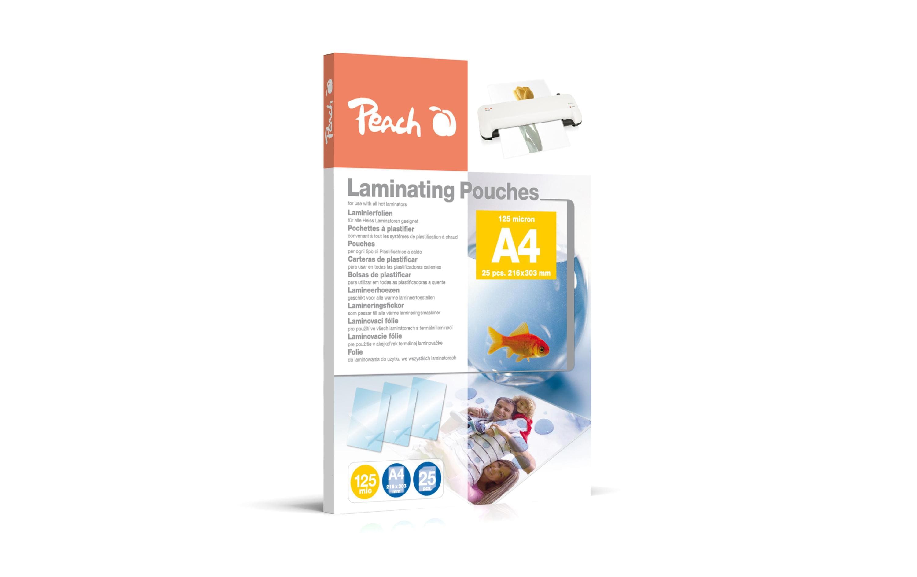 Peach, Laminierfolie A4, , 25 Stück, Glänze 216x303mm, 125mic, 25 Stück