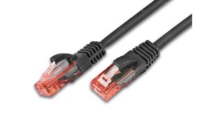 Wirewin Patchkabel: UTP 30m schwarz Cat.6, AWG26, 1Gbps, 250MHz, Knickschutz