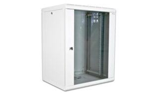 WIREWIN 19 Wandschrank, 18HE 1-teilig, grau, mit abnehmbaren Türen