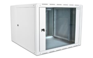 WIREWIN 19 Wandschrank, 18HE 2-teilig, grau, mit abnehmbaren Türen