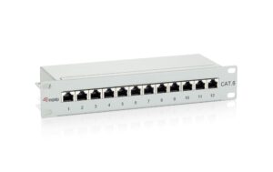 equip 10 Patchpanel: 12 Port, 1HE, grau Cat.6, zu 10 Wandschrank