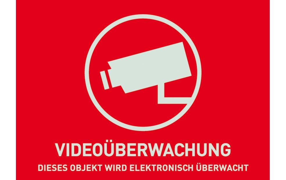 Abus Warn Aufkleber Videoüberwachung, deutsch Gross (Abmasse 148x105 mm) kaufen | Mediatech.ch