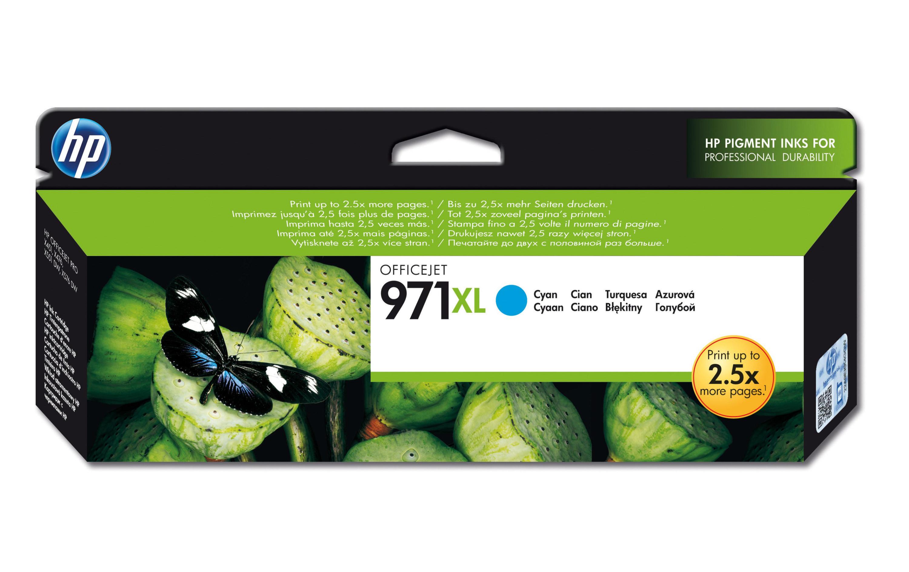 HP Tinte Nr. 971XL - Cyan (CN626AE) 86.5ml, Seitenkapazität ~ 6'600 Seiten