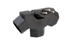 STEKO Abzweigstecker 3xT13 Peacock schwarz, sternförmig, kippbar, mit KS