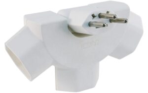 STEKO Abzweigstecker 3xT13 Peacock weiss, sternförmig, kippbar, mit KS