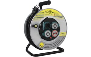 STEFFEN PowerRoll Metallkabelrolle, 4xT13 50m, Gd3x1.5mm²/T12 schwarz