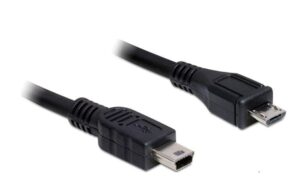 Delock USB2.0 Micro-Kabel, 1m, Mini-B - Micro-B male-male, schwarz, doppelt geschirmt kaufen | Mediatech.ch